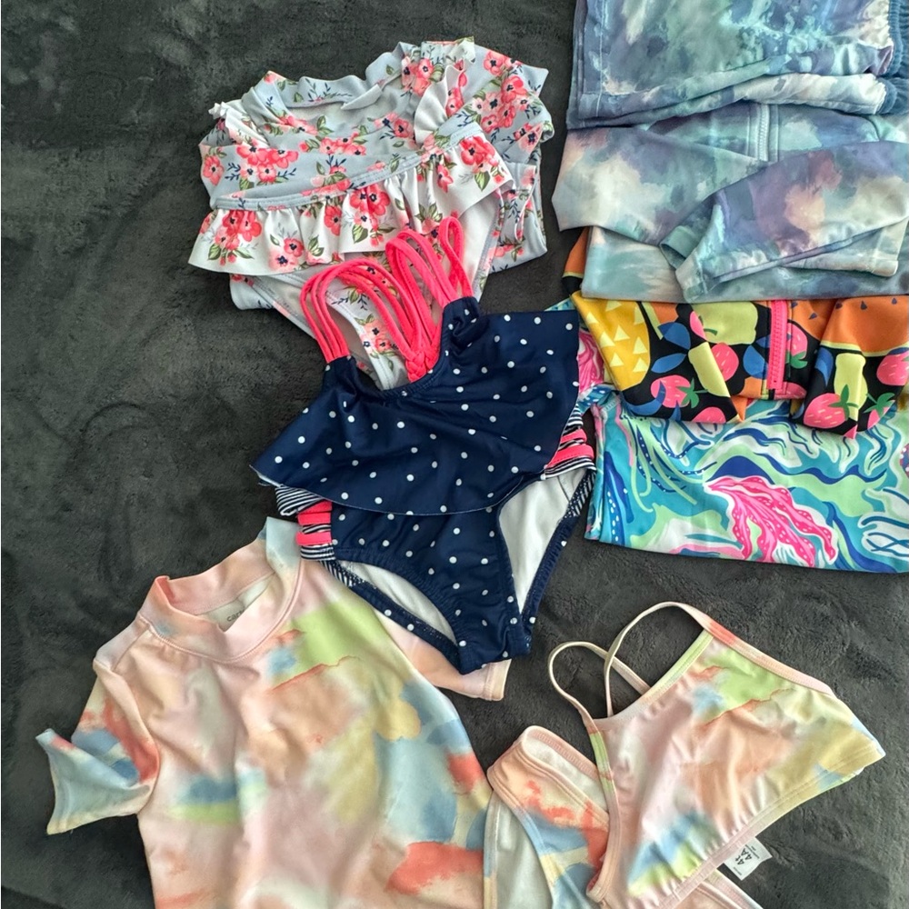 11 Piece Summer Swim Suit Rash Guards bundle Size 4T